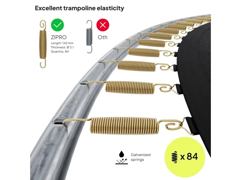 Zipro Trampolin med indendørs net Jump Pro 12FT 374cm   skopose