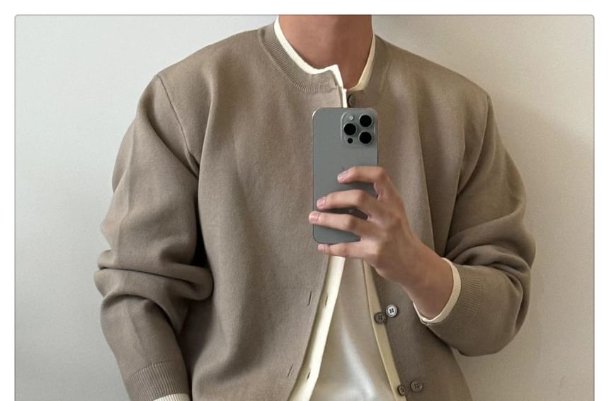 Real Boy - Cardigan met ronde hals en contrasterende bies
