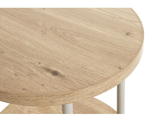 PEGANE - Table de desserte en bois coloris chêne clair et métal color...