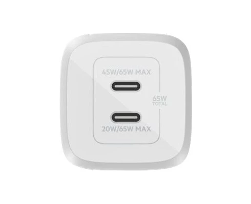 Belkin 65W Dual USB-C GaN charger white