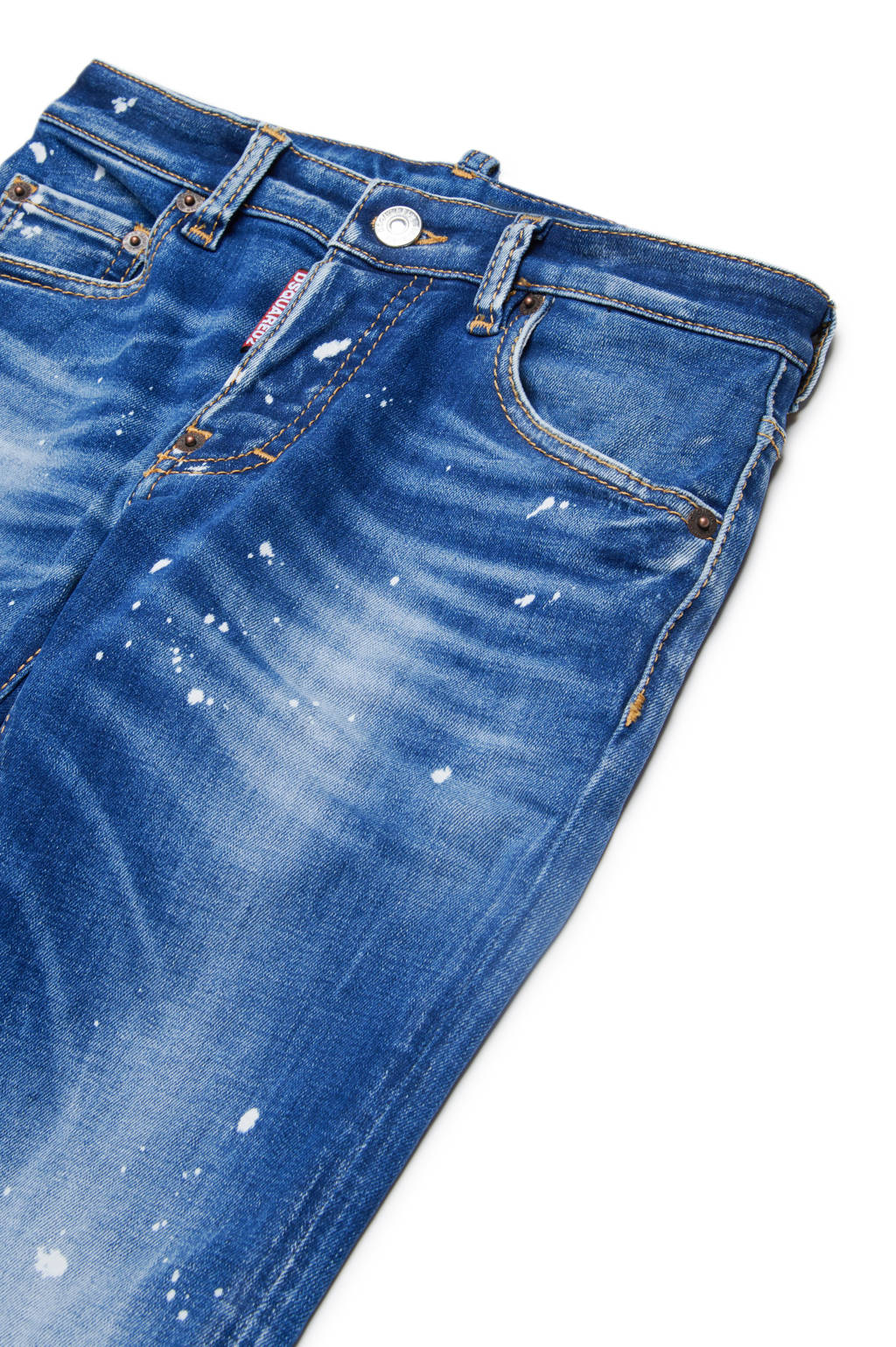 Dsquared2 straight leg jeans medium blue denim