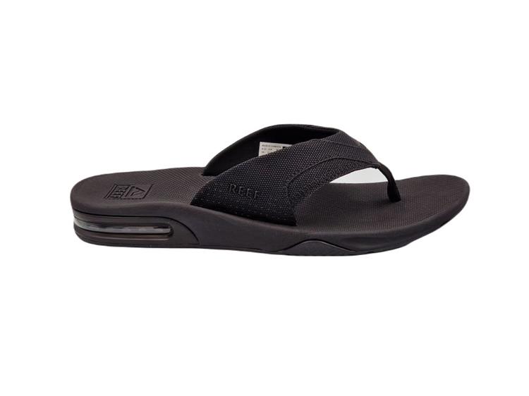 Reef Men Fanning All Black Teenslippers