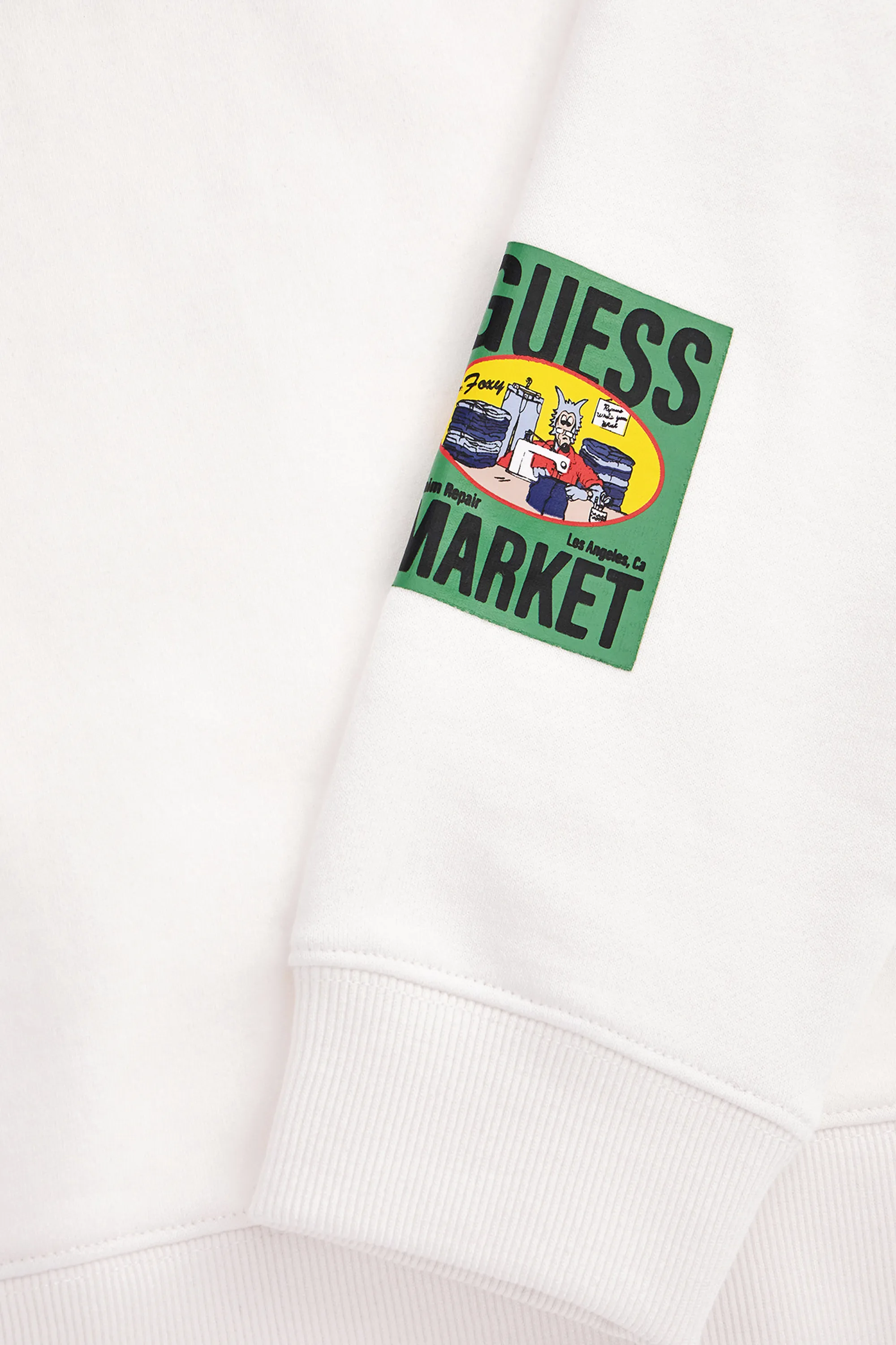 GUESS ORIGINALS Sweatshirt GO MARKET CREW Blanc