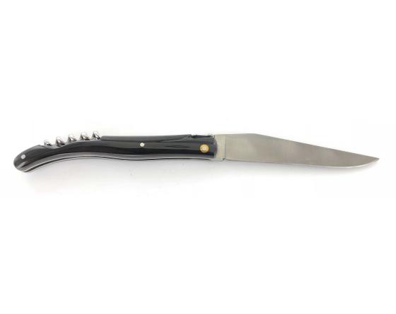 Design Beillonnet MOF - Laguiole 12 cm - Tire-bouchon - Corne de Buffle - Guilloché Couteau de Poche Design Beillonnet - PassionFrance