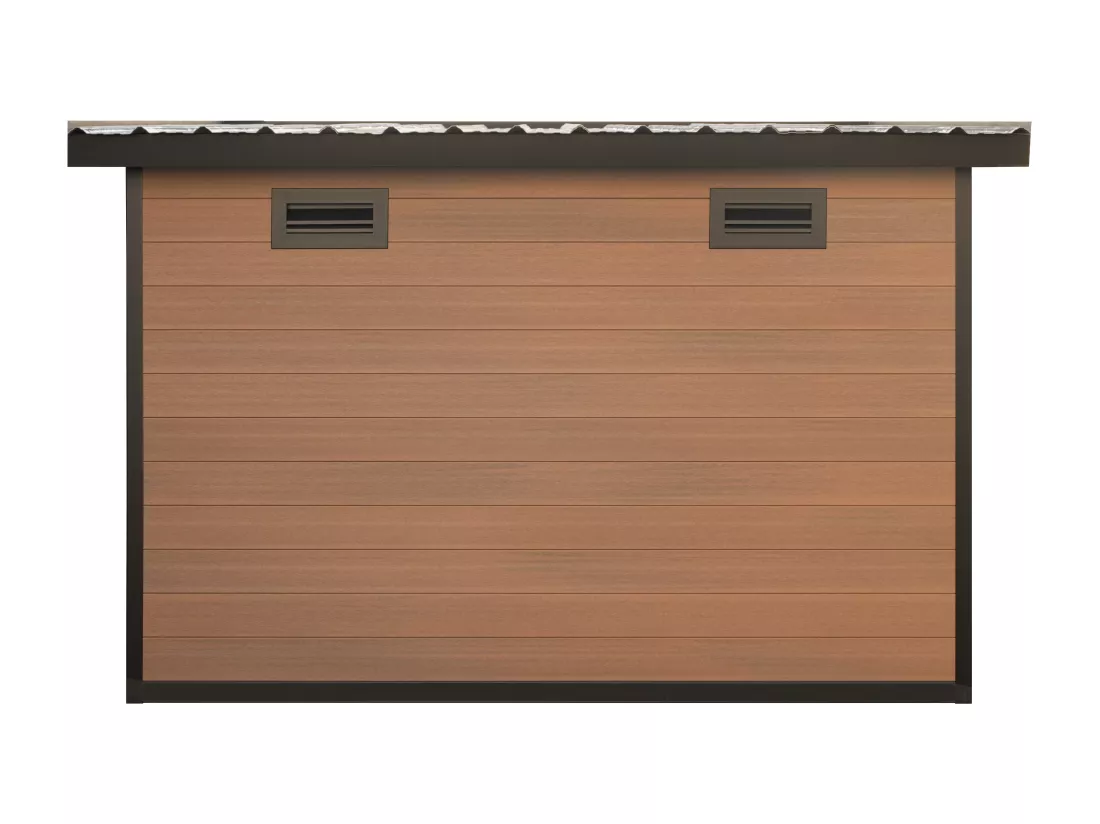Abri de jardin en bois composite 28 mm aspect naturel foncé 10,43 m² - HAZELTON