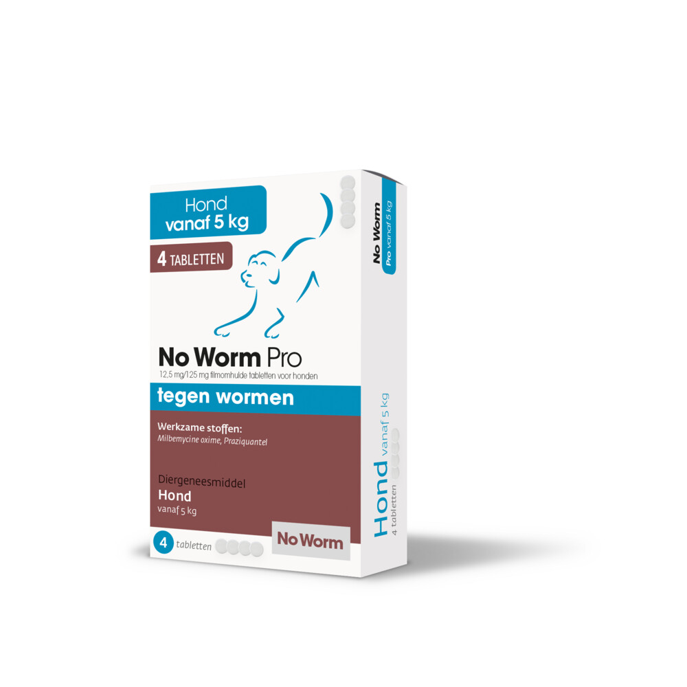 No Worm Pro Ontworming Tabletten Hond vanaf 5 kg4 tabletten