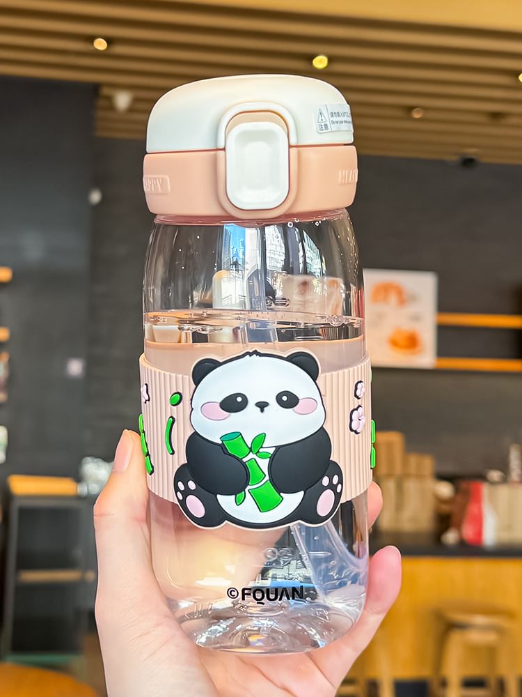 Choyce - Panda Plastic Drinkfles met Rietje (Diverse Designs)