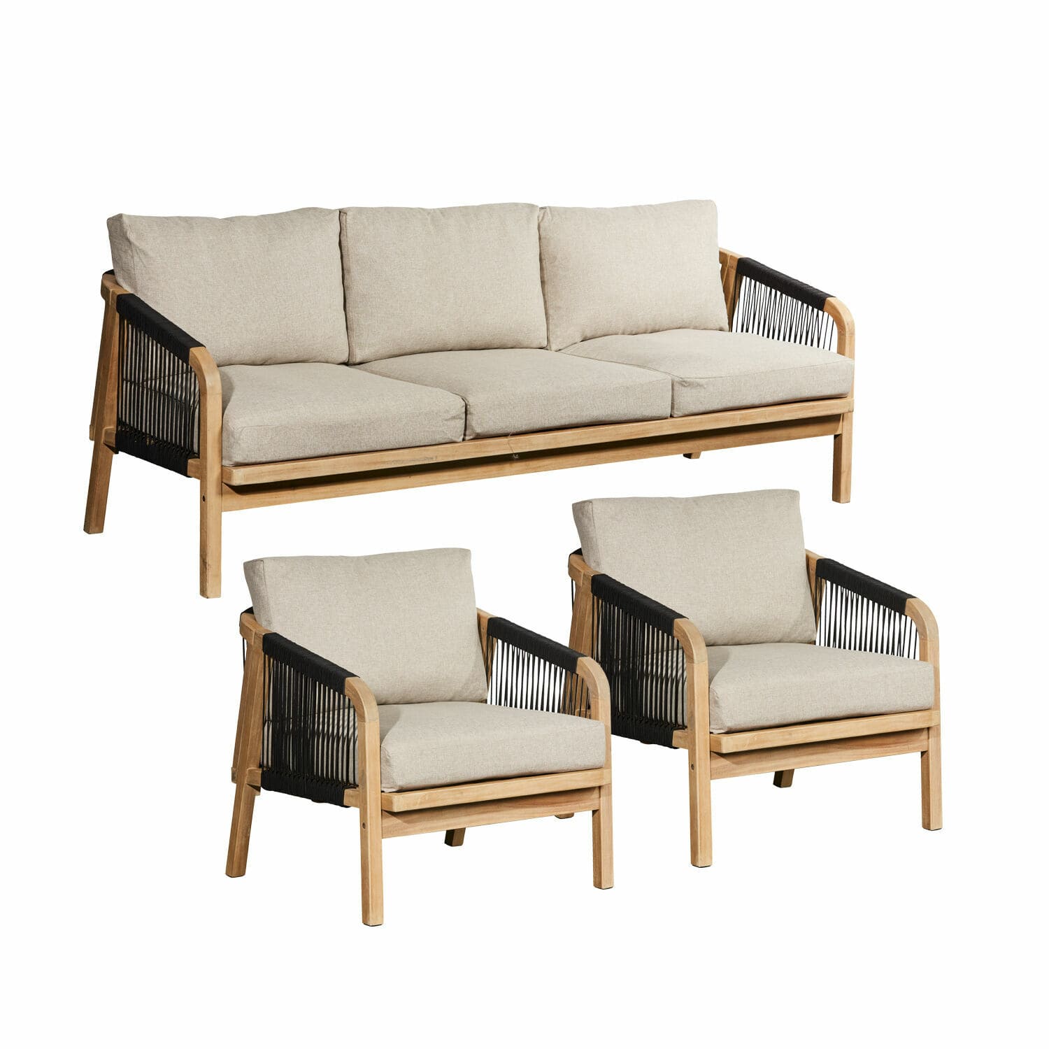 Sitzgruppe FSC®-100% Shreveport braun/beige