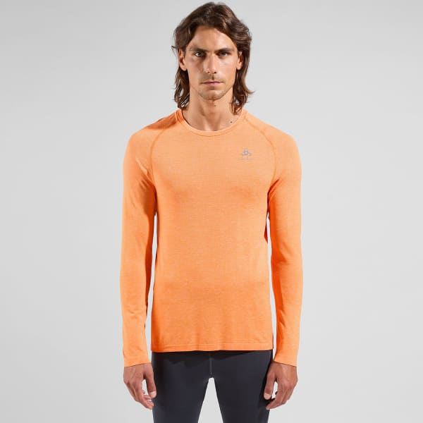 T-shirt running ODLO TS CREW NECK L/S ESSENTIAL SEAMLESS ORIOLE MELANGE