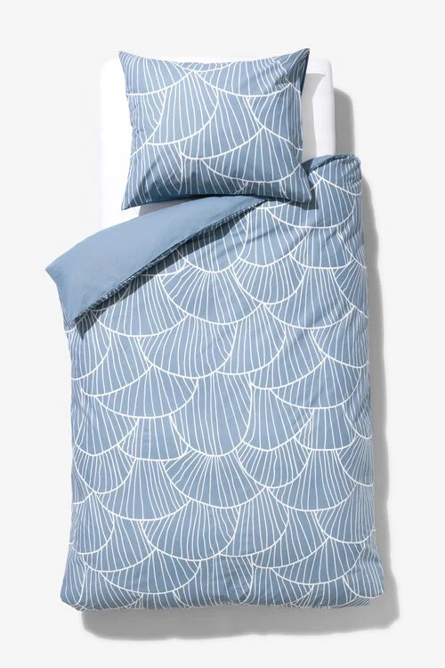 housse de couette en coton doux 140x200/220 champignons bleu