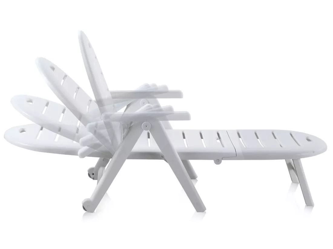 Bain de soleil caïman blanc avec coussin