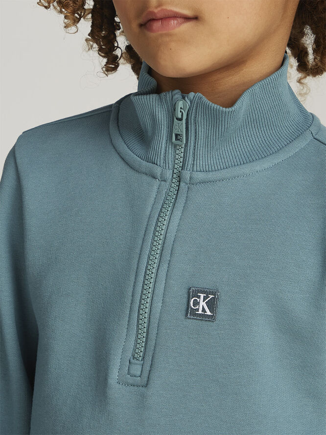 Calvin Klein MONOGRAM MINI BADGE HALF-ZIP North atlantic