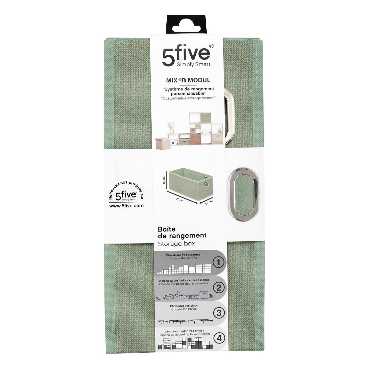 BOITE DE RANGEMENT GRIS SAUGE CHINE 15X31CM