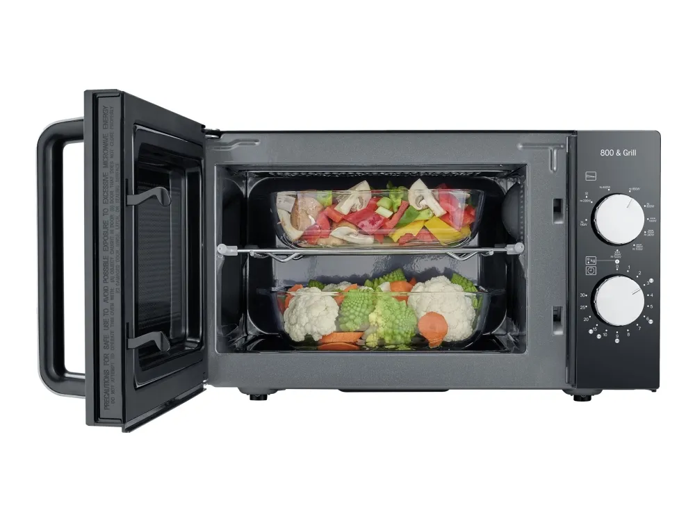 SEVERIN MW 7762 - Mikrobølgeovn med grill - 20 liter - 800 W - sort/rustfrit stål