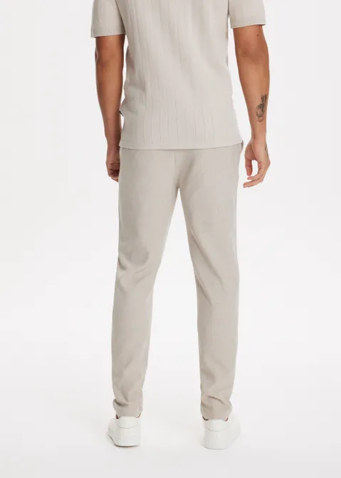 Pantalon met gemêleerde look zand (ZAND)