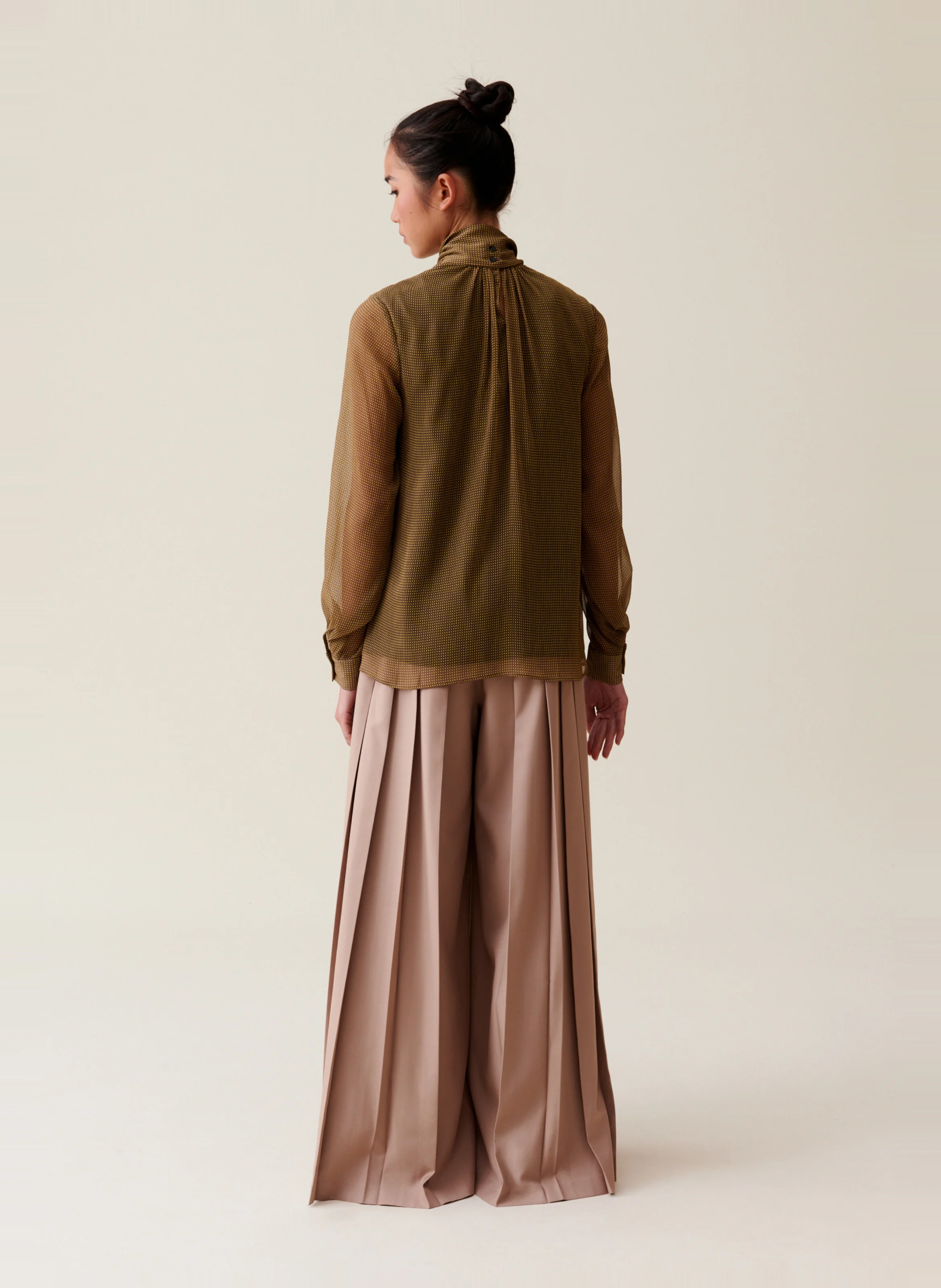 Blouse à col lavallière | Jaune