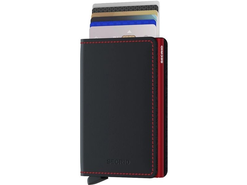 SECRID Portemonnaie Slimwallet Matte Black Red Noten- und Karten-Portemonnaie mit RFID-Schutz