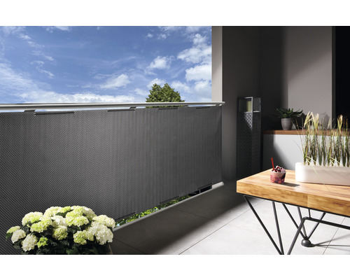 Konsta privacyschermmat, PVC-weefsel 850 g/m², 3 x 0,9 m, grijs