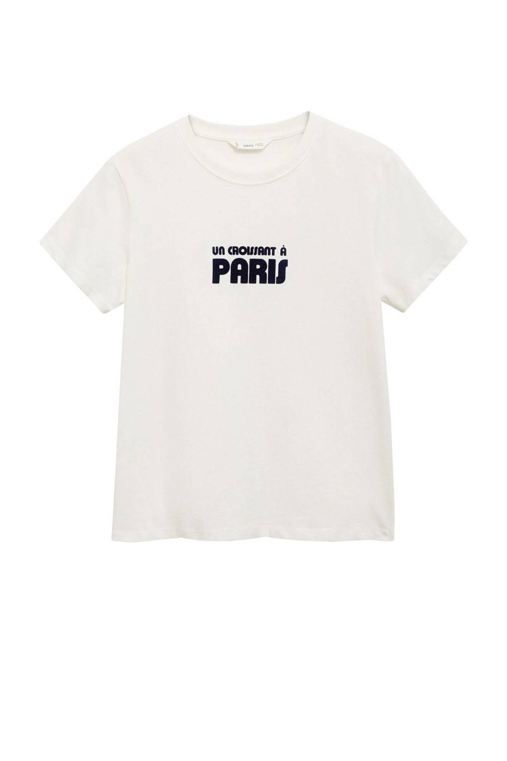 MANGO TEEN T-shirt met tekst naturel wit