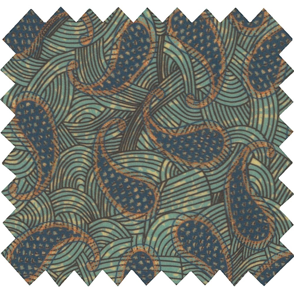 Tissu Enduit Au Mètre Arrabesque Kaki Ex1045