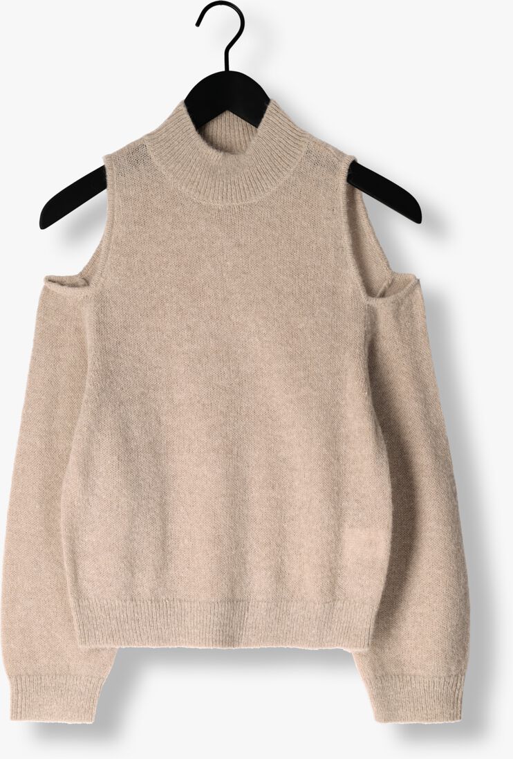 taupe dante6 trui aviel open shoulder sweater
