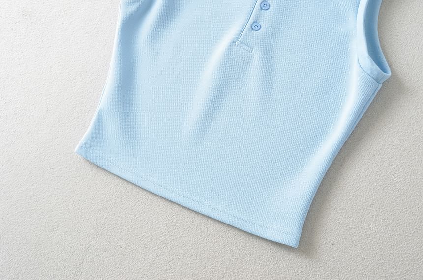 Flotto - Mouwloos effen poloshirt