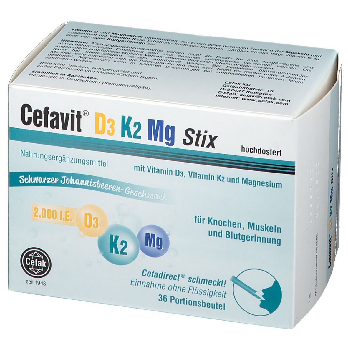 Cefavit D3 K2 Mg 2000 I.E. Stix