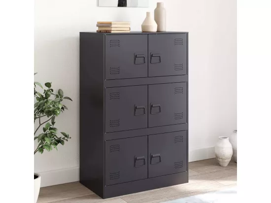 Buffet noir 67x39x107 cm acier