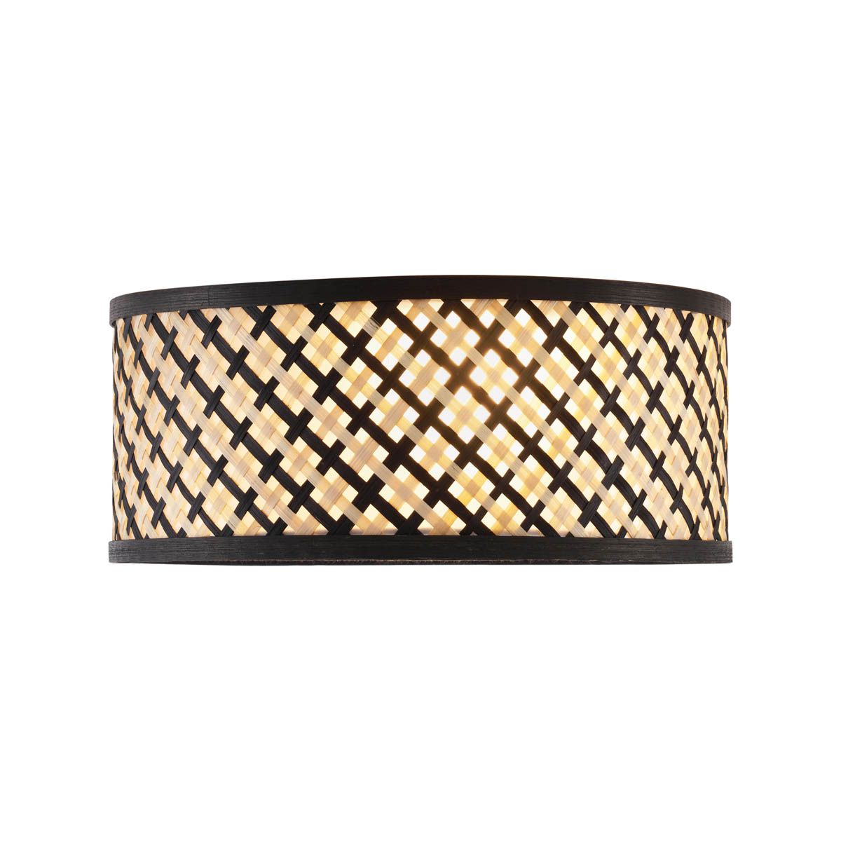 Oosterse plafondlamp rotan met zwart 30cm - Tremmo