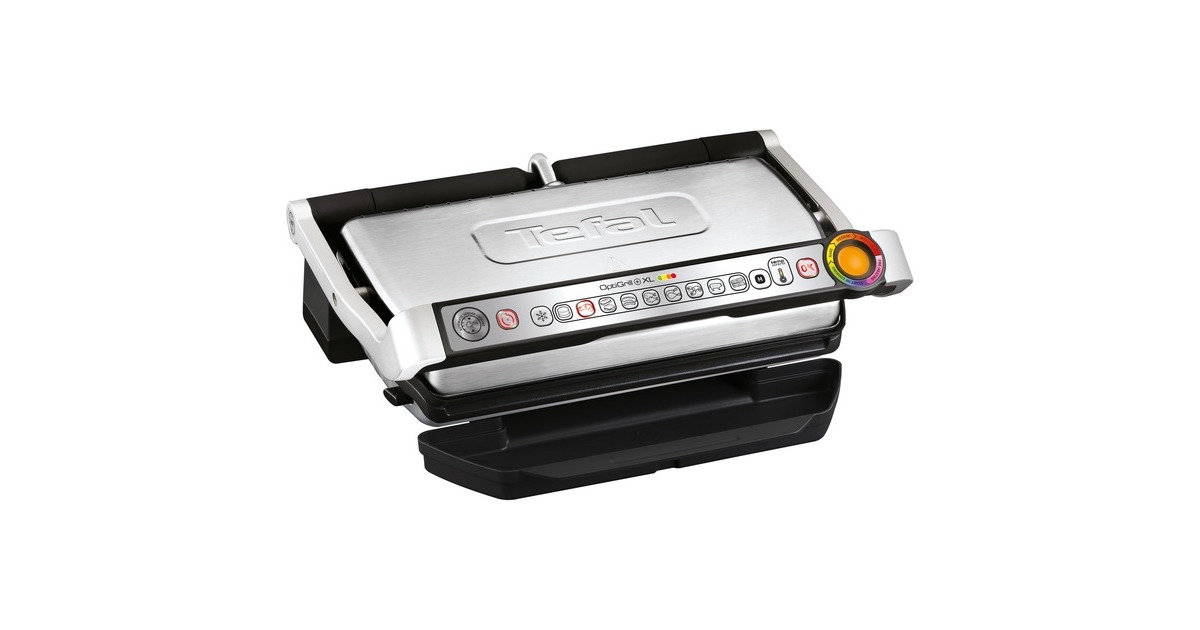 TefalOptiGrill+ XL GC724D contactgrill  (Geborsteld rvs/zwart)