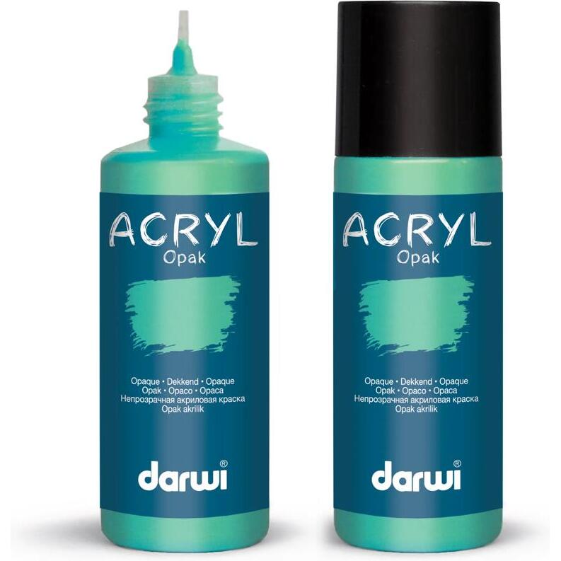 Darwi Flacon de 80 ml de Peinture Acrylique Universelle Opaque - Vert émeraude