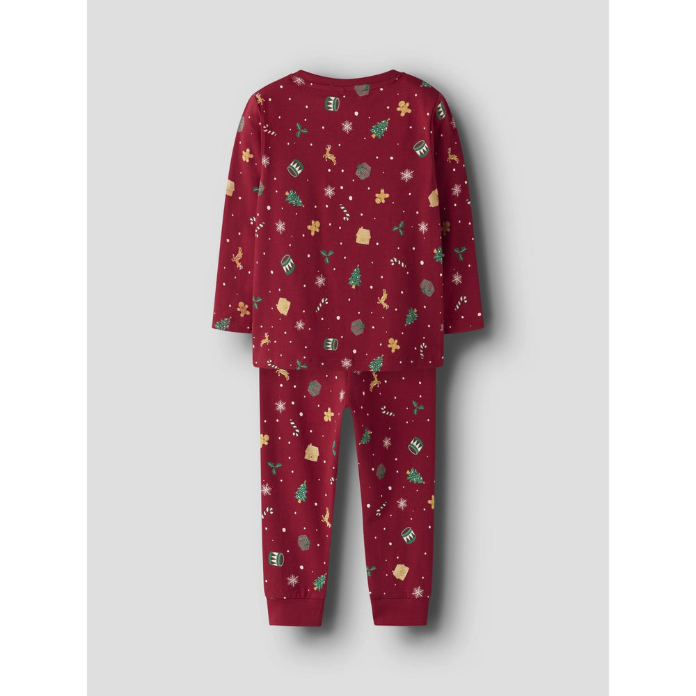Køb Name It Jule Nattøj sæt Jester Red Xmas AOP