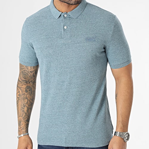 Polo Manches Courtes M1110343A Bleu Clair Chiné