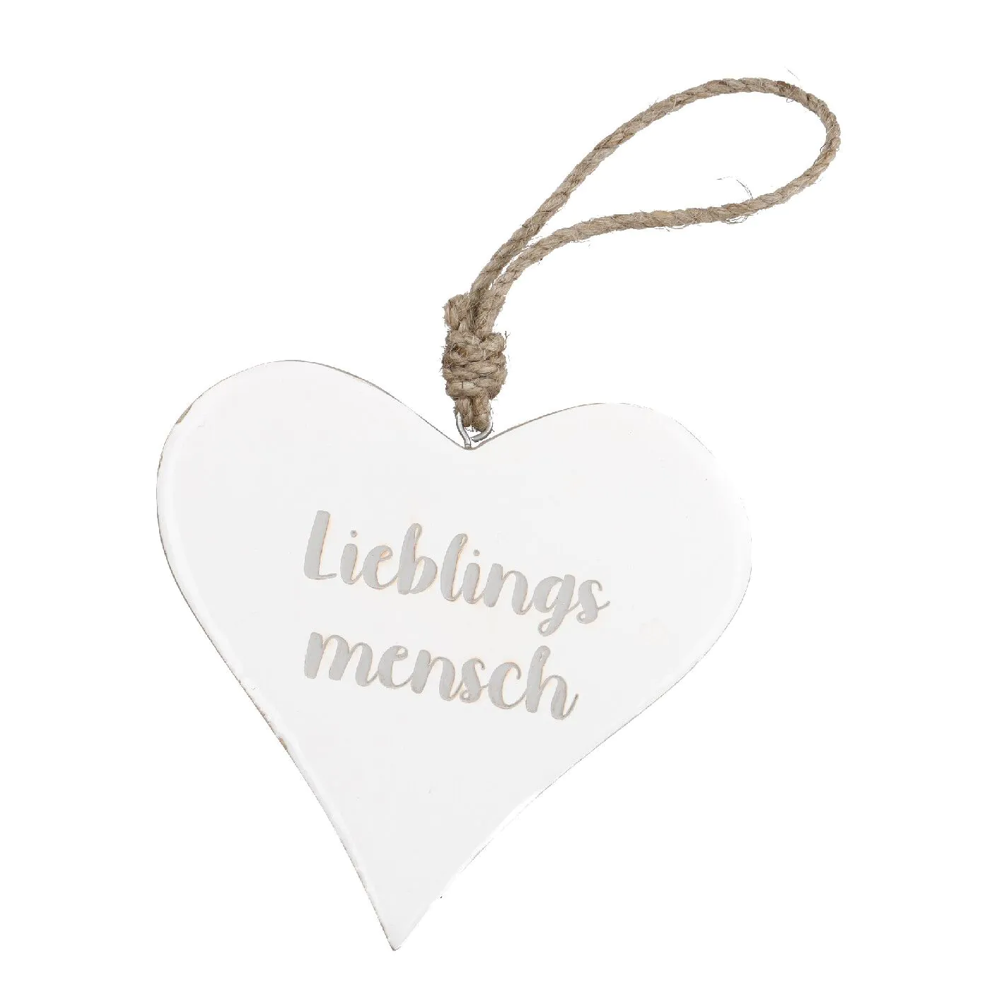 Anhänger Herz, Lieblingsmensch/weiß, 14.5 cm