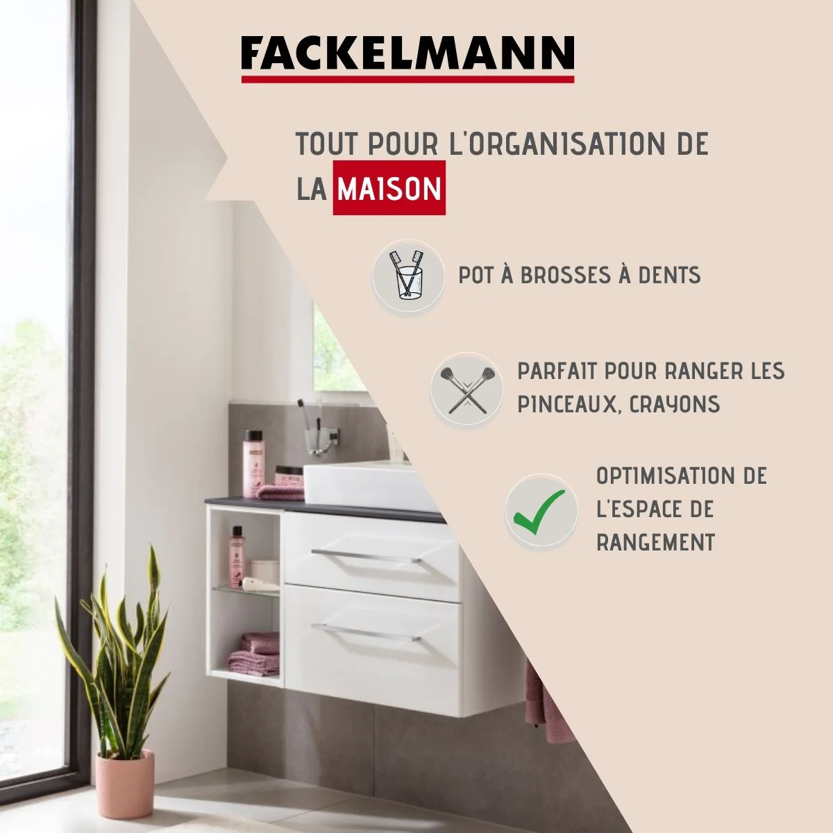 Porte brosse à dents mural gris chromé Mare Fackelmann
