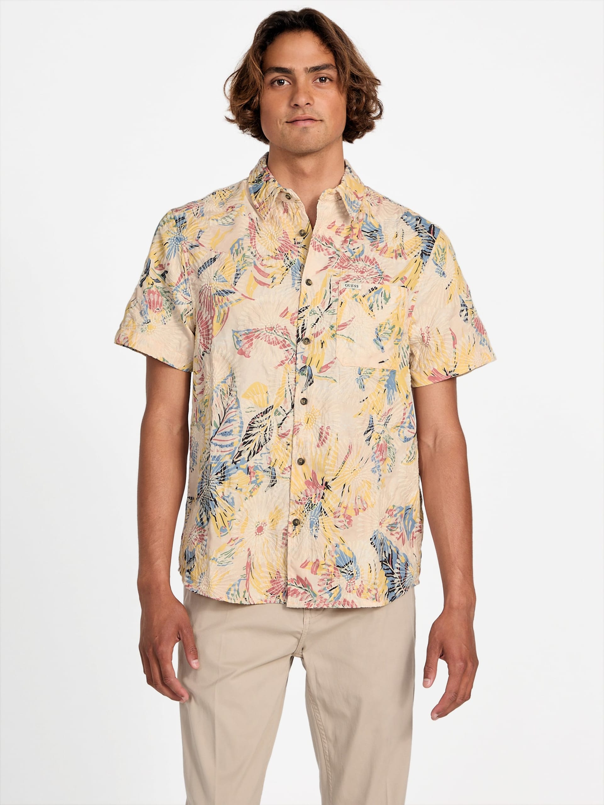 Camisa bordada estampada