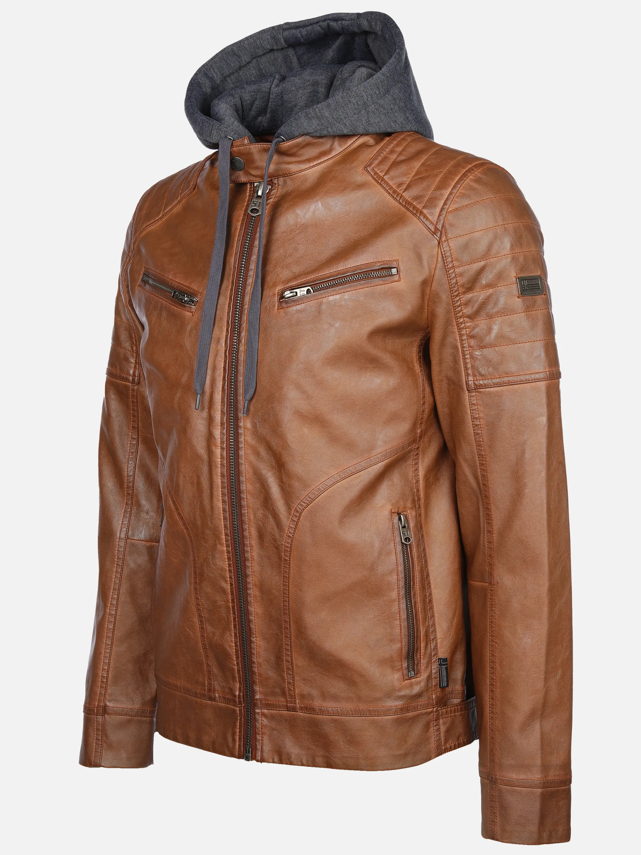 Herren Bikerjacke mit abnehmbarer Kapuze