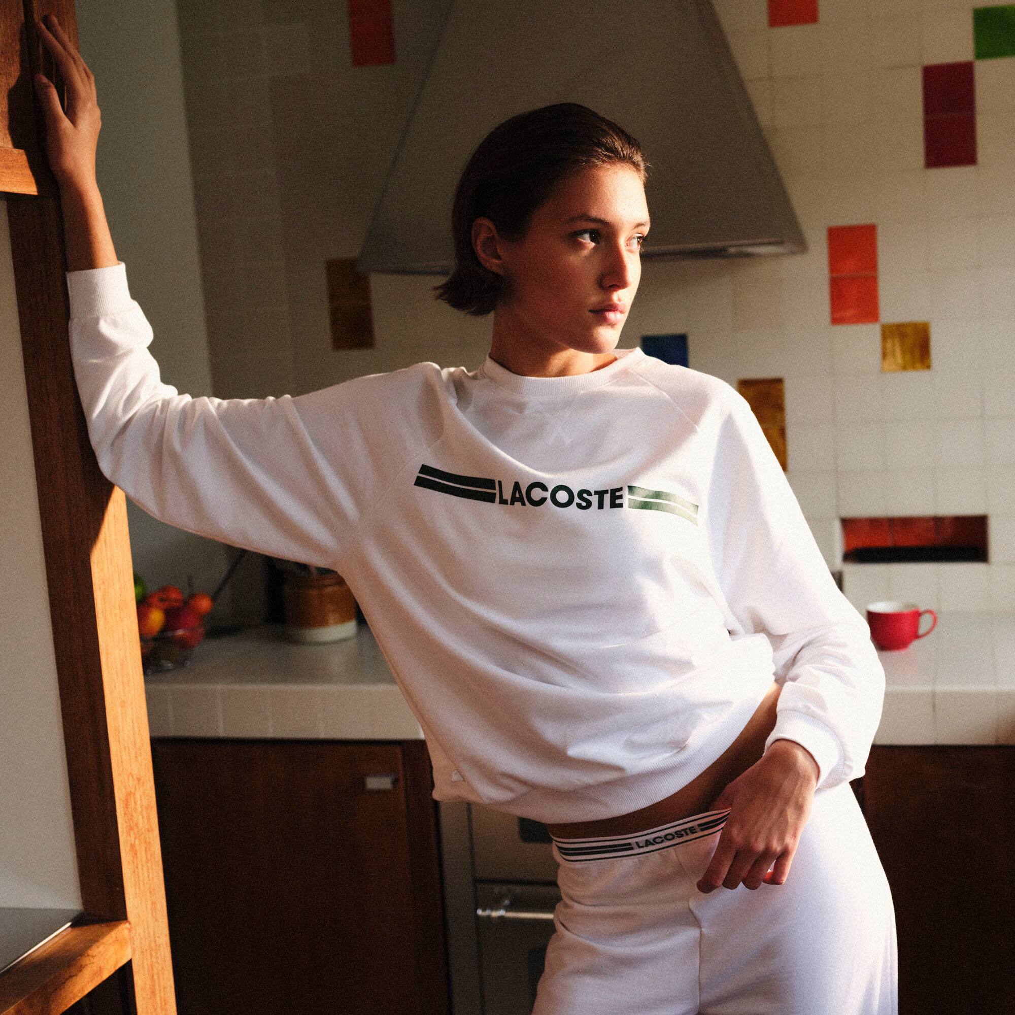 Sweatshirt d'intérieur siglé Lacoste en coton Vêtements d’intérieur & de nuit - Blanc - Lacoste - Femme