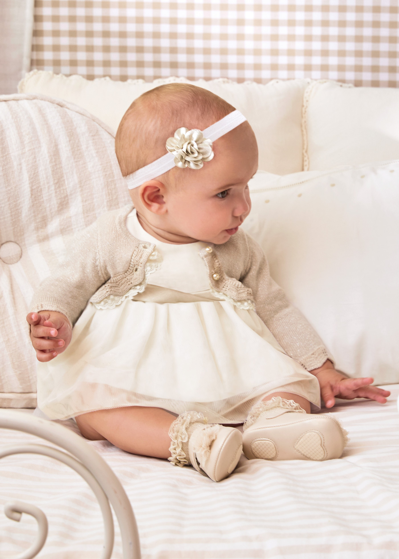 Vestido de cerimônia com capa para fralda para recém-nascido