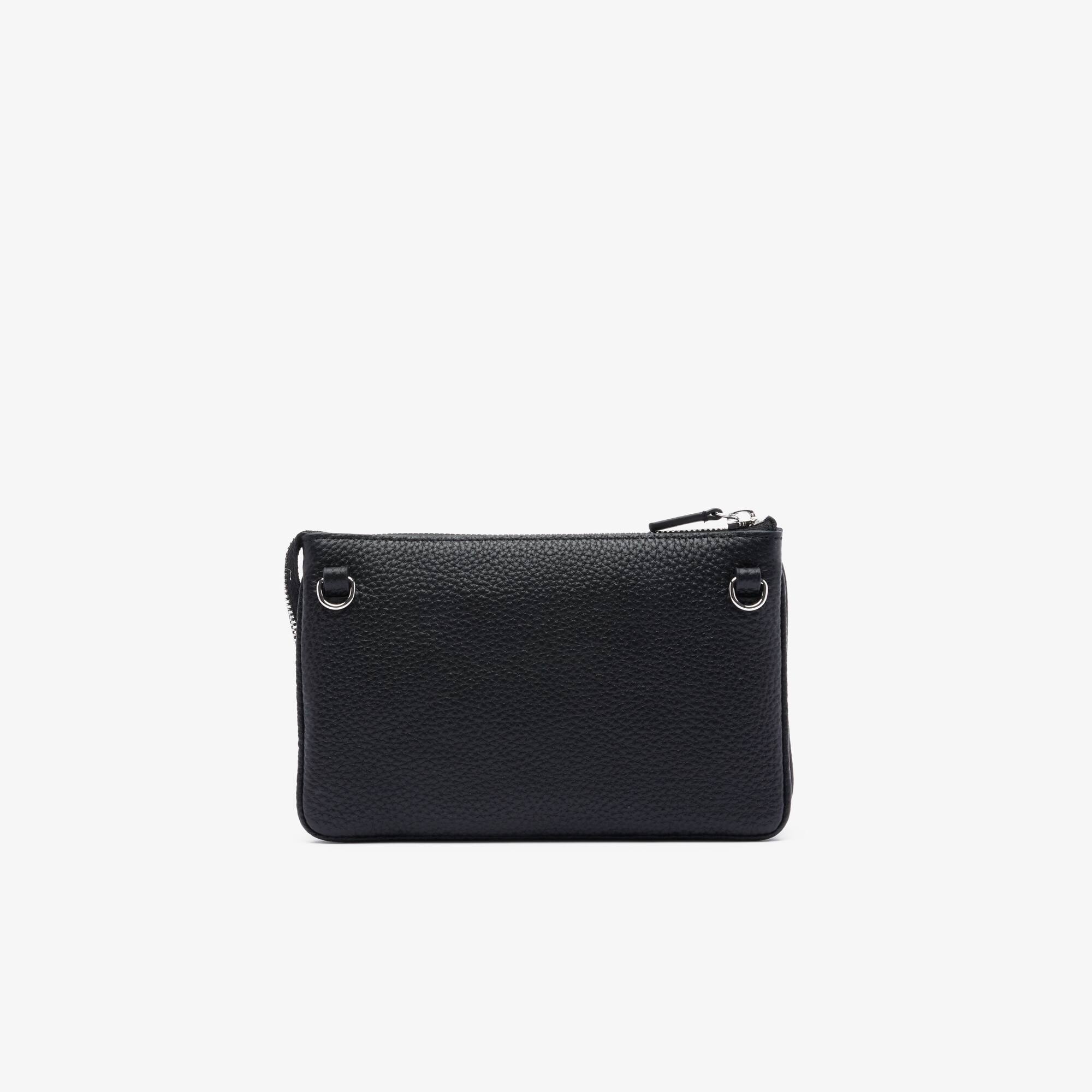 Pochette double Origin Croc en cuir Sacs à bandoulière - Noir - Lacoste - Femme