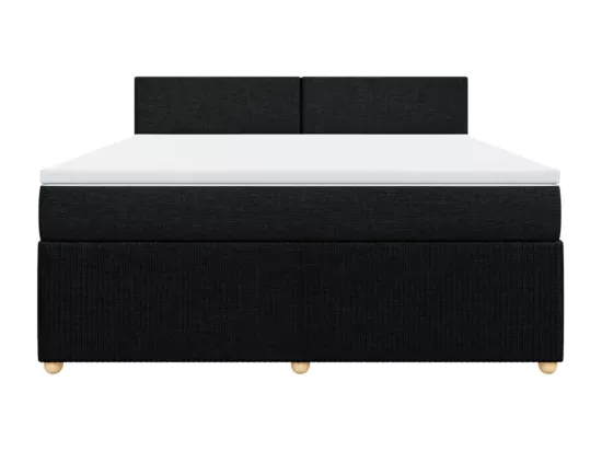 Sommier à lattes de lit avec matelas Noir 180x200 cm Tissu