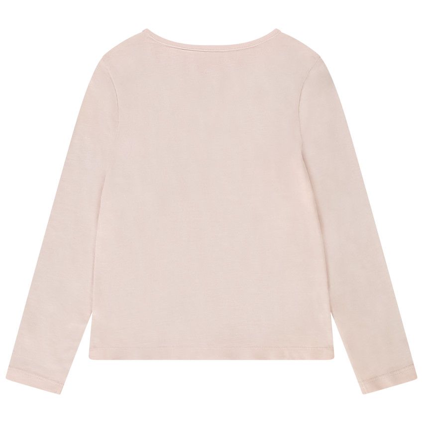 T-shirt manches longues en jersey avec sequins magiques pour fille - Rose