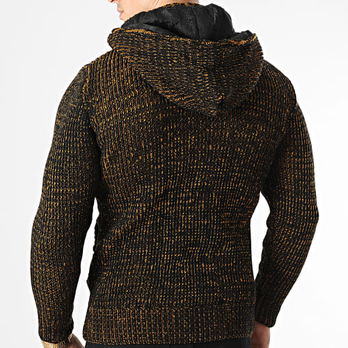 Gilet Zippé Capuche 3004 Noir Orange