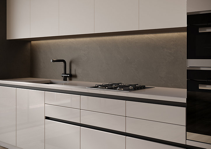Crédence de cuisine aspect oxide GoodHome Kabsa l. 300 cm x H. 60 cm x Ep. 10 mm