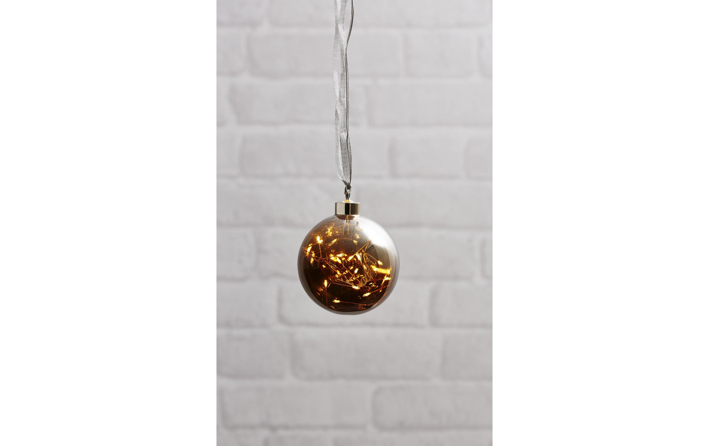 Weihnachtskugel Glow, 15 LED, Ø 10 cm, AnthrazitWeihnachtskugel mit Beleuchtung