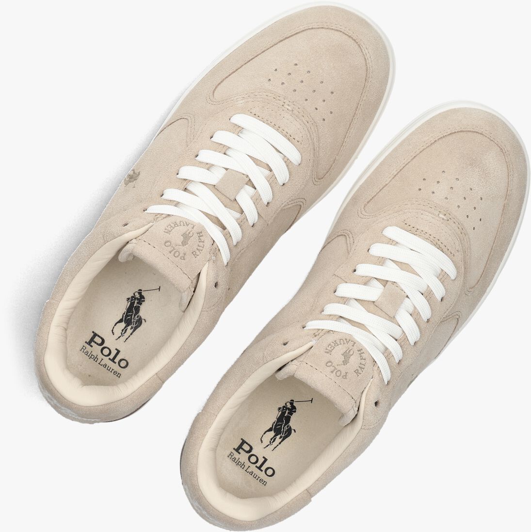 beige polo ralph lauren lage sneakers masters court low top