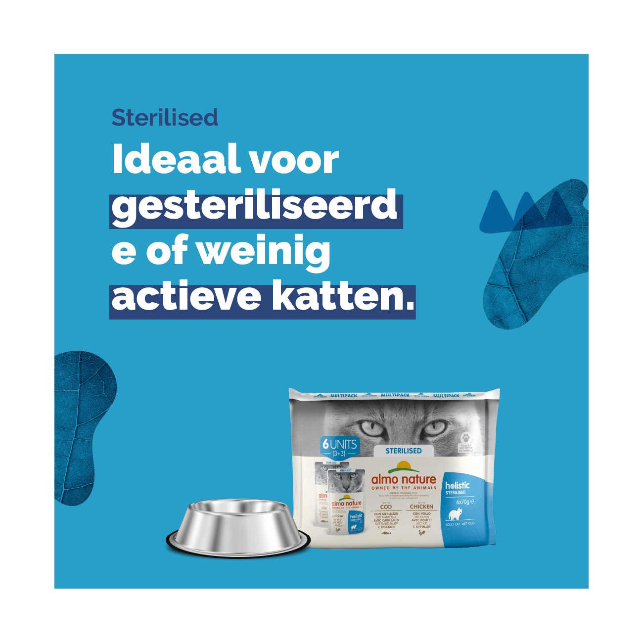 Almo nature Almo Holistic Sterilised Multipack 6x70 g mit Kabeljau & Huhn