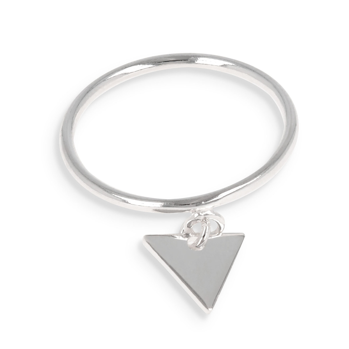 Bague argent alliance avec un triangle pendant