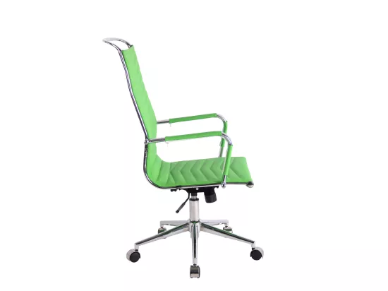 Chaise de bureau - Similicuir & Métal chromé - Vert - Batley