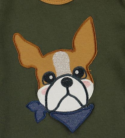 Freds WoRød T-shirt - Army Grøn m. Bulldog